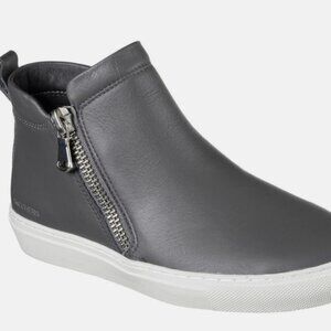 Womens Skechers Vaso Bota Leather Sneaker Bootie Size 7 Grey